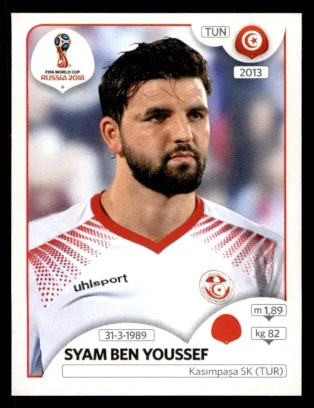 Syam Ben Youssef Numero 544 2018 Fifa World Cup Russia Postal Panini