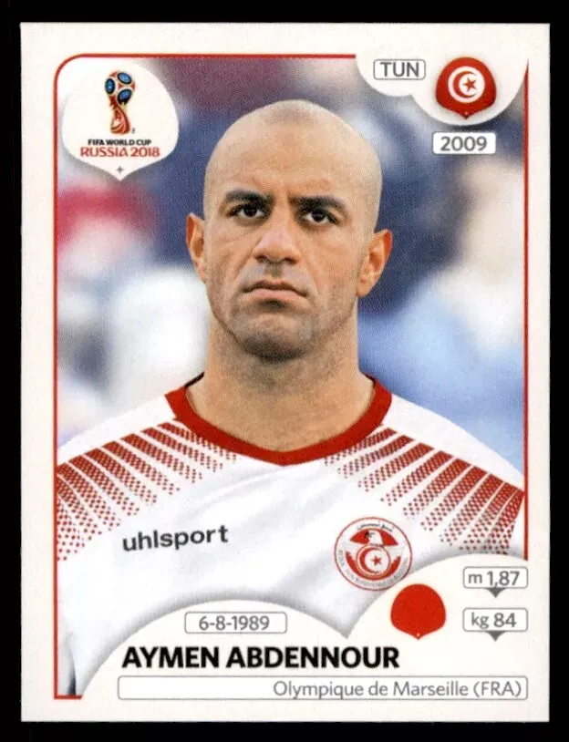 Aymen Abdennour Numero 545 2018 Fifa World Cup Russia Postal Panini