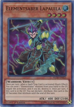 Elementsaber Lapauila - FLOD-EN023 - Super Rare 1st Edition Flames of Destruction 1st Edition Singles