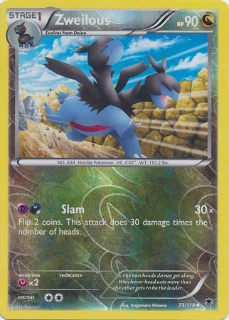 Zweilous - 73/119 - Uncommon Reverse Holo
XY: Phantom Forces Reverse Holo Singles