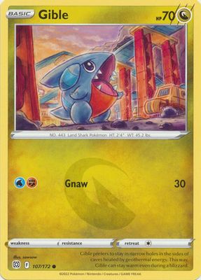 Gible - 107/172 - Common
Sword &amp; Shield: Brilliant Stars Singles