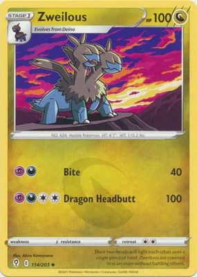 Zweilous - 114/203 - Uncommon Sword &amp; Shield: Evolving Skies Singles
