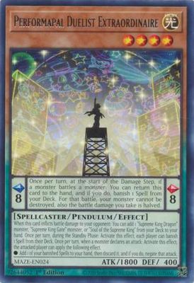 Performapal Duelist Extraordinaire - MAZE-EN024 - Rare 1st Edition Maze of Memories 1st Edition Singles