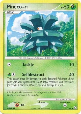 Pineco - 113/146 - Common
Diamond &amp; Pearl: Legends Awakened Singles