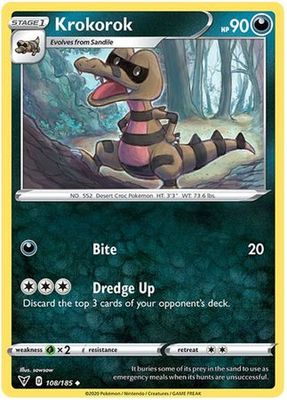 Krokorok - 108/185 - Uncommon
Sword &amp; Shield: Vivid Voltage Singles
