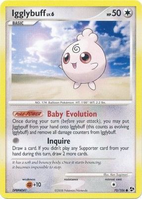 Igglybuff - 70/106 - Common
Diamond &amp; Pearl: Great Encounters Singles