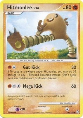 Hitmonlee - 100/146 - Common
Diamond &amp; Pearl: Legends Awakened Singles