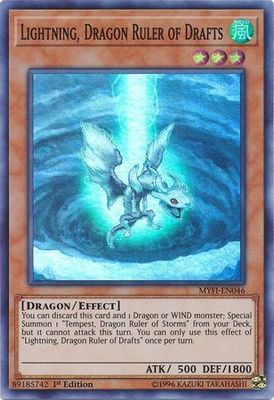 Lightning, Dragon Ruler of Drafts - MYFI-EN046 - Super Rare 1st Edition Mystic Fighters Singles