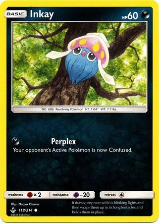 Inkay - 118/214 - Common
Sun &amp; Moon: Unbroken Bonds Singles
