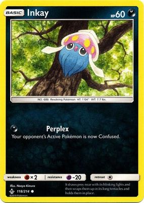 Inkay - 118/214 - Common
Sun &amp; Moon: Unbroken Bonds Singles