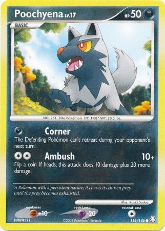 Poochyena - 116/146 - Common
Diamond &amp; Pearl: Legends Awakened Singles