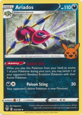 Ariados - 103/189 - Uncommon
Pokemon Promo Cards