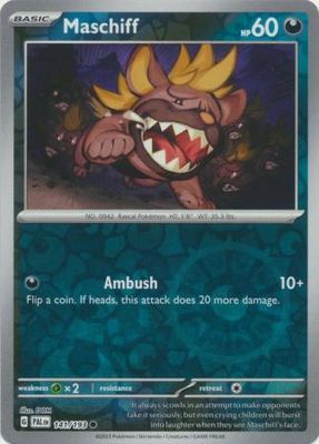Maschiff - 141/193 - Common Reverse Holo
Scarlet &amp; Violet: Paldea Evolved Reverse Holo Singles