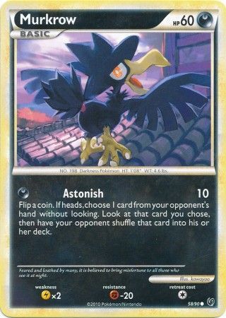 Murkrow - 58/90 - Common HGSS - Undaunted Singles