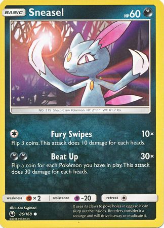 Sneasel - 86/168 - Common
Sun &amp; Moon: Celestial Storm Singles(Español)