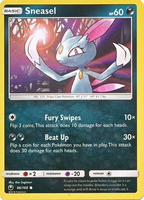 Sneasel - 86/168 - Common
Sun &amp; Moon: Celestial Storm Singles