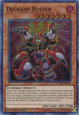 Degrade Buster - FLOD-EN005 - Super Rare 1st Edition Flames of Destruction 1st Edition Singles