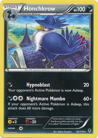 Honchkrow - 52/119 - Rare
XY: Phantom Forces Singles