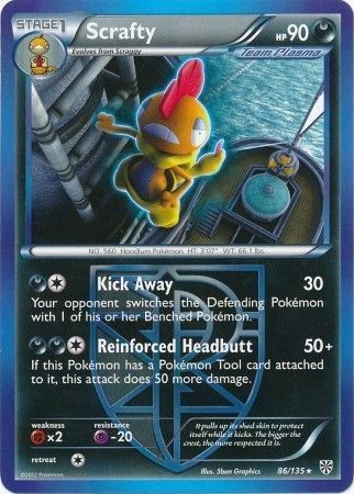 Scrafty - 86/135 - Rare
Black &amp; White 8: Plasma Storm Singles