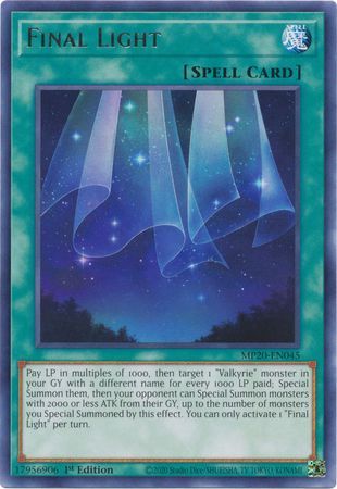 Final Light - MP20-EN045 - Rare 1st Edition 2020 Mega-Tin: Lost Memories 1st Edition Singles *Espanol*