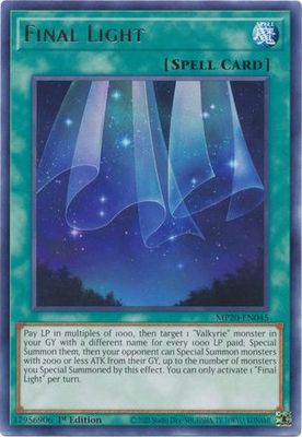 Final Light - MP20-EN045 - Rare 1st Edition 2020 Mega-Tin: Lost Memories 1st Edition Singles