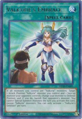 Valkyrie&#39;s Embrace - MP20-EN091 - Rare 1st Edition 2020 Mega-Tin: Lost Memories 1st Edition Singles