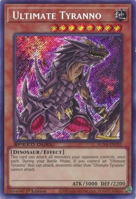 Ultimate Tyranno - SGX4-ENC01 - Secret Rare 1st Edition
Speed Duel GX: Midterm Destruction Singles