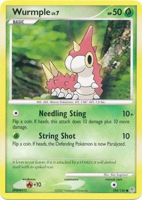 Wurmple - 104/130 - Common Diamond &amp; Pearl (Base Set) Singles