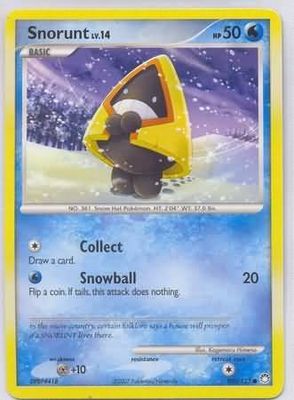 Snorunt - 100/123 - Common
Diamond &amp; Pearl: Mysterious Treasures Singles