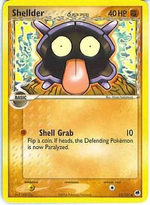 Shellder (Delta Species) - 63/101 - Common Ex Dragon Frontiers Singles