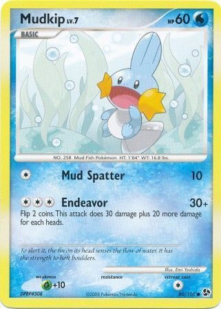 Mudkip - 80/106 - Common
Diamond &amp; Pearl: Great Encounters Singles