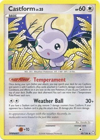 Castform - 48/146 - Uncommon
Diamond &amp; Pearl: Legends Awakened Singles