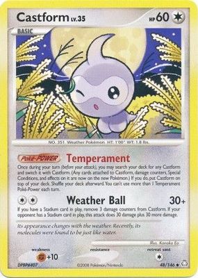 Castform - 48/146 - Uncommon
Diamond &amp; Pearl: Legends Awakened Singles