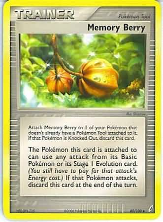 Memory Berry - 80/100 - Uncommon
Ex Crystal Guardians Singles