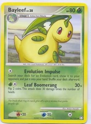Bayleef - 41/123 - Uncommon
Diamond &amp; Pearl: Mysterious Treasures Singles