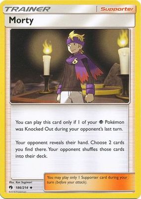 Morty - 186/214 - Uncommon Sun &amp; Moon: Lost Thunder Singles