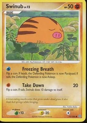 Swinub - 77/100 - Common
Diamond &amp; Pearl: Stormfront Singles