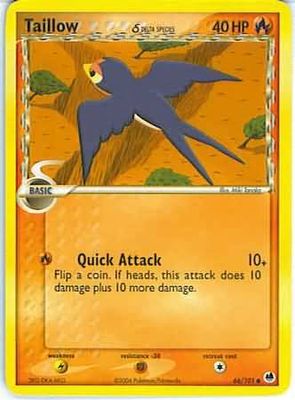 Taillow (Delta Species) - 66/101 - Common
Ex Dragon Frontiers Singles