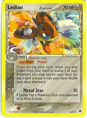 Ledian (Delta Species) - 18/101 - Rare
Ex Dragon Frontiers Singles