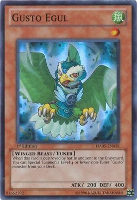 Gusto Egul - HA05-EN038 - Super Rare 1st Edition
Hidden Arsenal 5 1st Edition Singles *Espanol(
