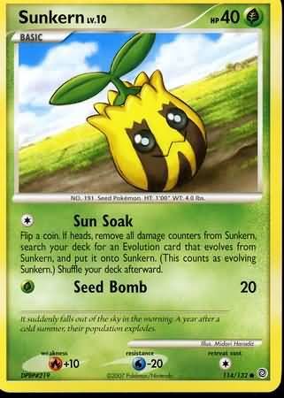 Sunkern - 114/132 - Common Diamond &amp; Pearl: Secret Wonders Singles