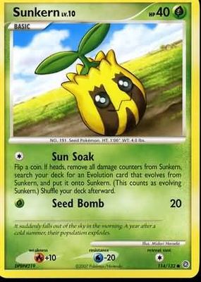 Sunkern - 114/132 - Common Diamond &amp; Pearl: Secret Wonders Singles