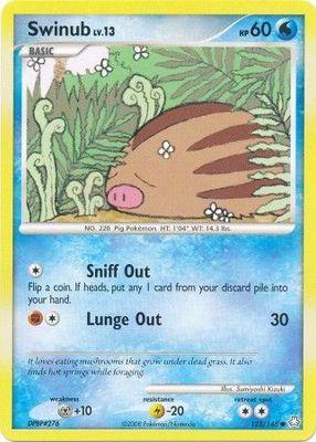 Swinub - 123/146 - Common
Diamond &amp; Pearl: Legends Awakened Singles
