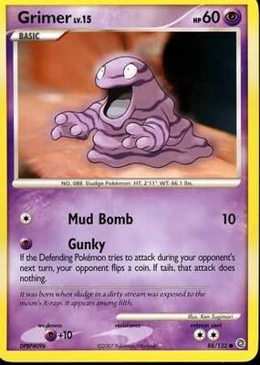 Grimer - 88/132 - Common Diamond &amp; Pearl: Secret Wonders Singles