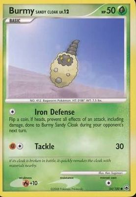 Burmy Sand Cloak - 54/100 - Common Diamond &amp; Pearl: Majestic Dawn Singles