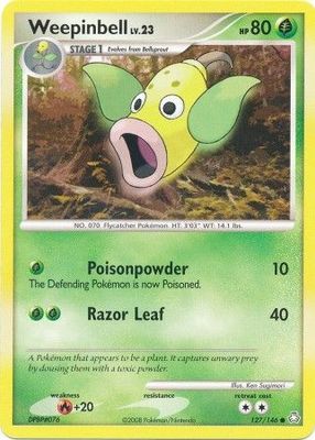 Weepinbell - 127/146 - Common Diamond &amp; Pearl: Legends Awakened Singles
