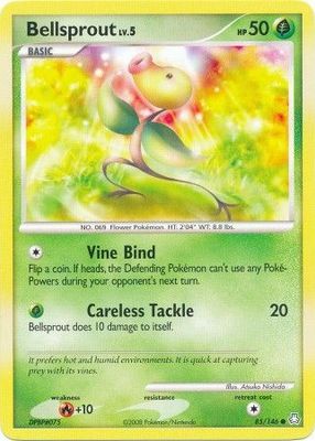 Bellsprout - 85/146 - Common
Diamond &amp; Pearl: Legends Awakened Singles
