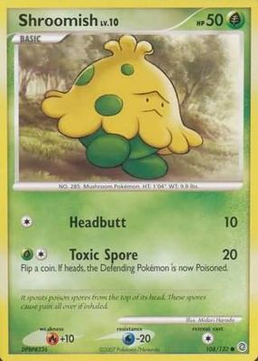 Shroomish - 108/132 - Common
Diamond &amp; Pearl: Secret Wonders Singles