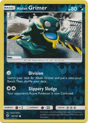 Alolan Grimer - 83/147 - Common Reverse Holo Sun &amp; Moon: Burning Shadows Reverse Holo Singles