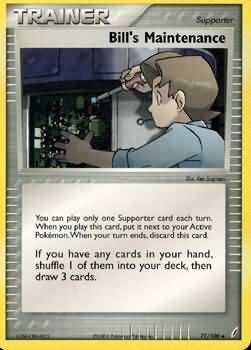 Bill&#39;s Maintenance - 71/100 - Uncommon Ex Crystal Guardians Singles